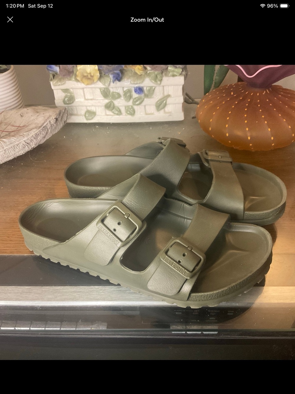 BIRKENSTOCK MENS ARIZONA KHAKI ESSENTIALS EVA SLIDE SANDALS 9-9.5 U.S. 42 EU
